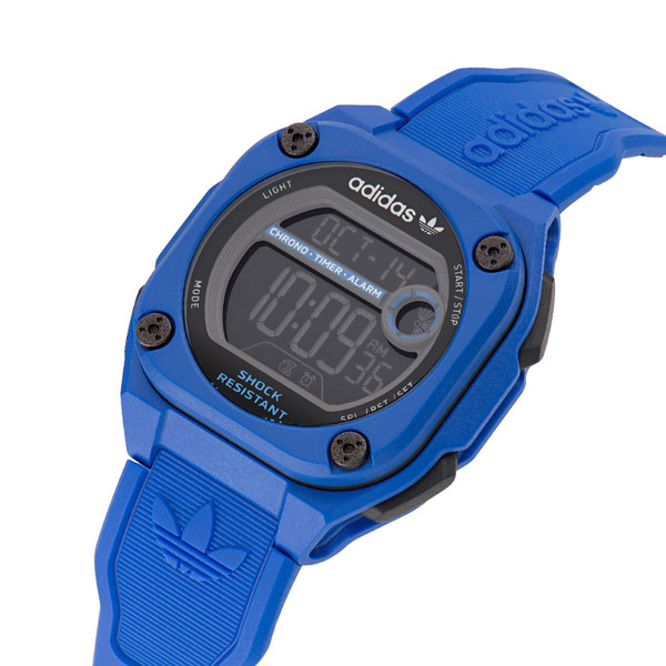 Montre mixtes Adidas Watches City Tech Two AOST23061 - Bracelet Silicone Bleu