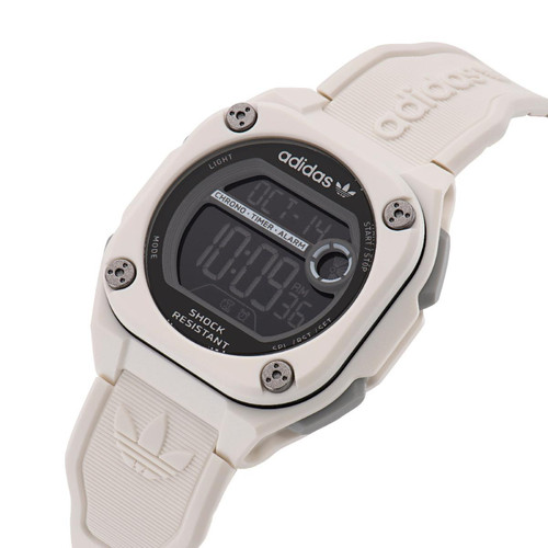 Montre mixtes Adidas Watches City Tech Two AOST23062 - Bracelet Silicone Blanc