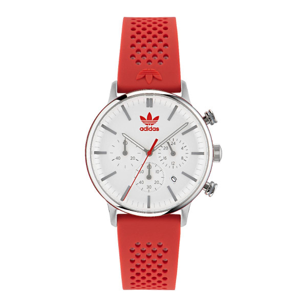 Montre mixtes Adidas Watches Code One Chrono AOSY23019 - Bracelet Silicone Rouge