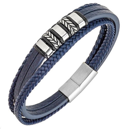 Bracelet Homme 682289 Cuir Bleu