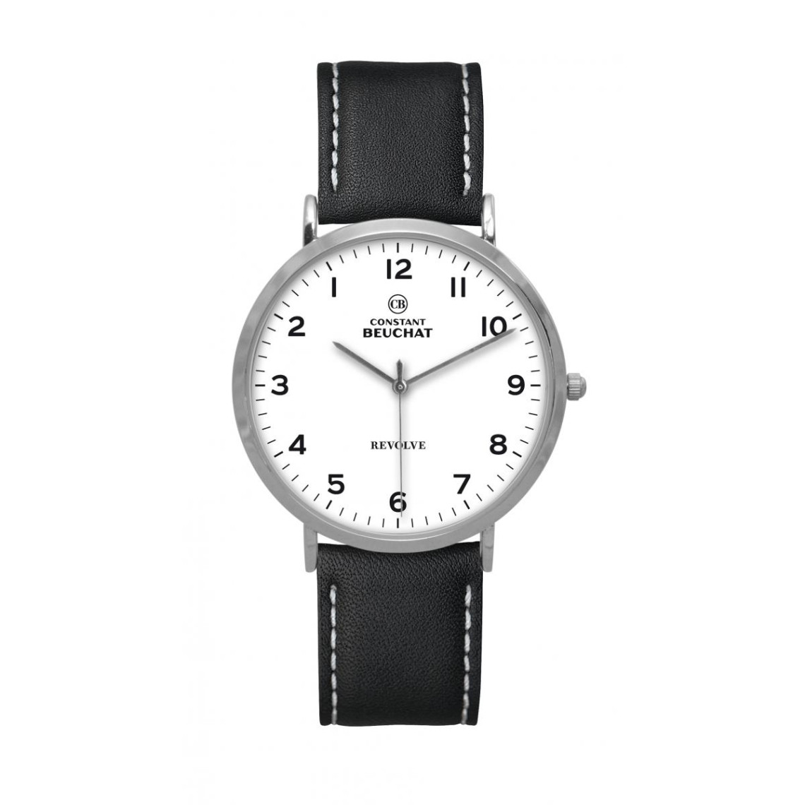 montre mixte beuchat revolve by constant cbr110-3 - bracelet cuir noir