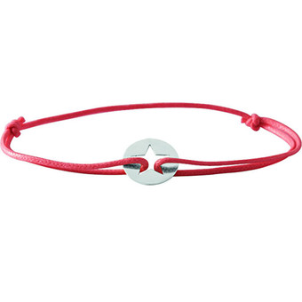 Stella - Bracelet Cordon rouge motif argent rhodié - Bracelets enfant
