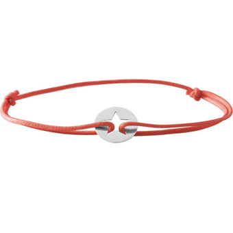 Stella - Bracelet Cordon rouge motif argent - Bracelets enfant