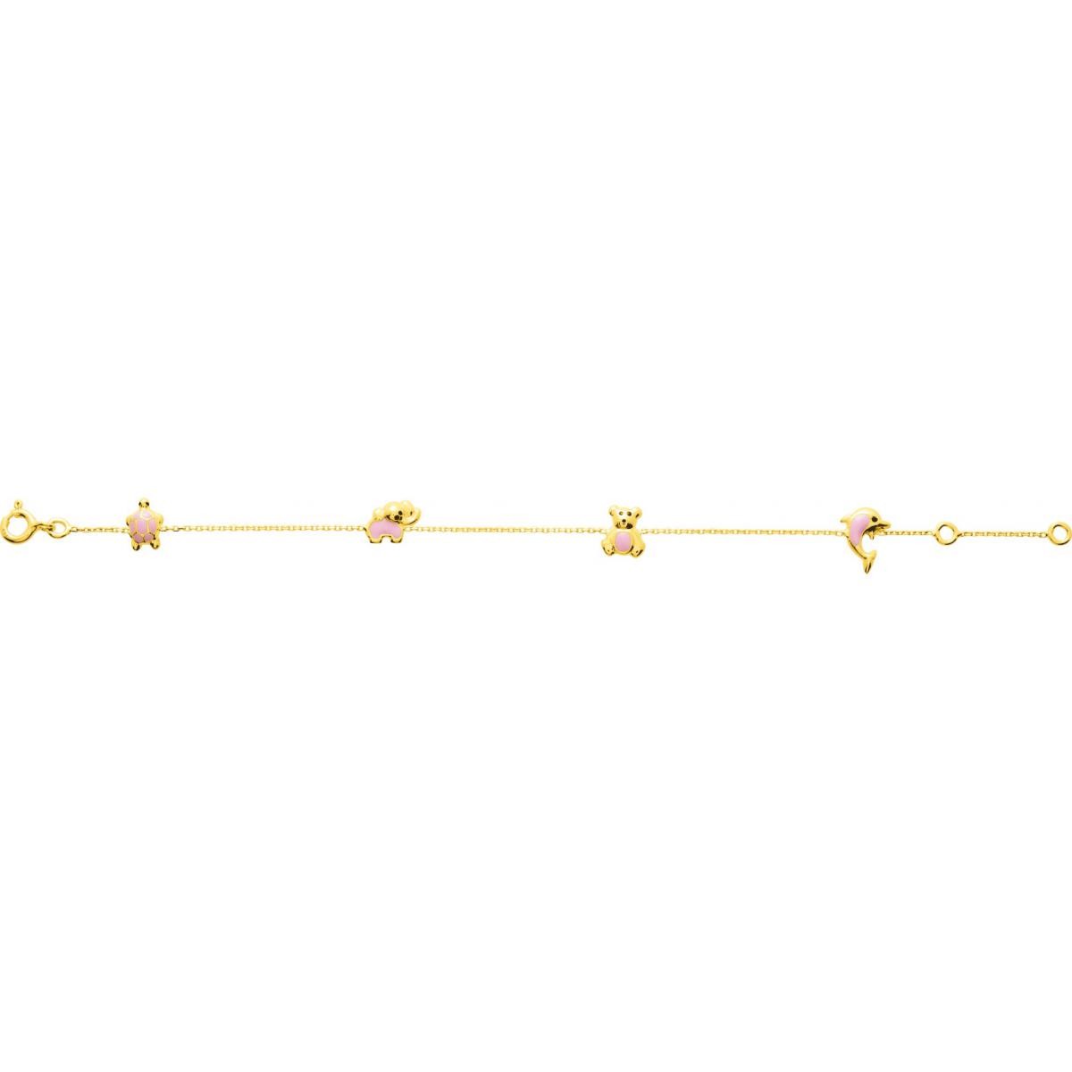 Bracelet Animaux enfant laque or 750/1000 jaune (18K)