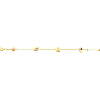 Stella - Bracelet Animaux enfant laque or 750/1000 jaune (18K) - Bijoux Stella