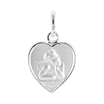 Stella - Médaille ange coeur argent - Bijoux Ange