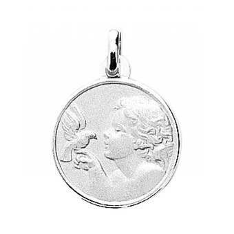 Stella - Médaille Ange & Colombe en argent - Bijoux Ange