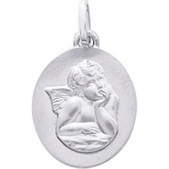 Stella - Médaille ange or 750/1000 blanc  (18K) - Bijoux Ange