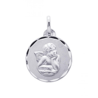 Stella - Médaille ange or 750/1000 blanc  (18K) - Bijoux Ange