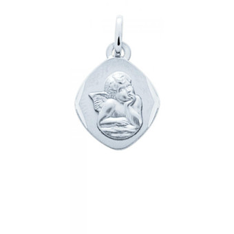 Stella - Médaille ange or 750/1000 blanc (18K) - Bijoux Ange