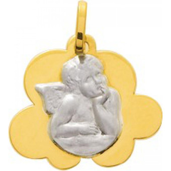 Stella - Médaille ange or bicolore - Bijoux Ange