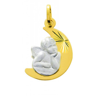 Stella - Médaille ange Or 750/1000 jaune rhodium (18K) - Bijoux Ange