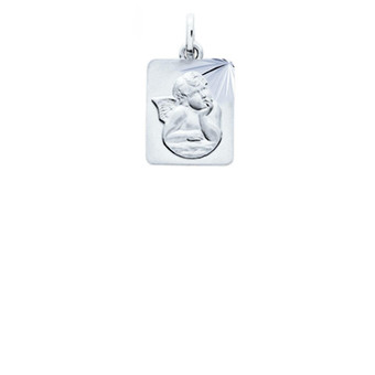 Stella - Médaille ange Or 750/1000 blanc (18K) - Bijoux Ange