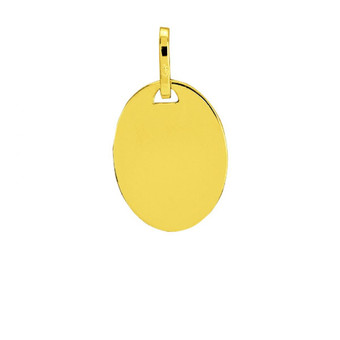 Stella - Pendentif Plaque ovale GM or 750/1000 jaune (18K) - Bijoux Stella