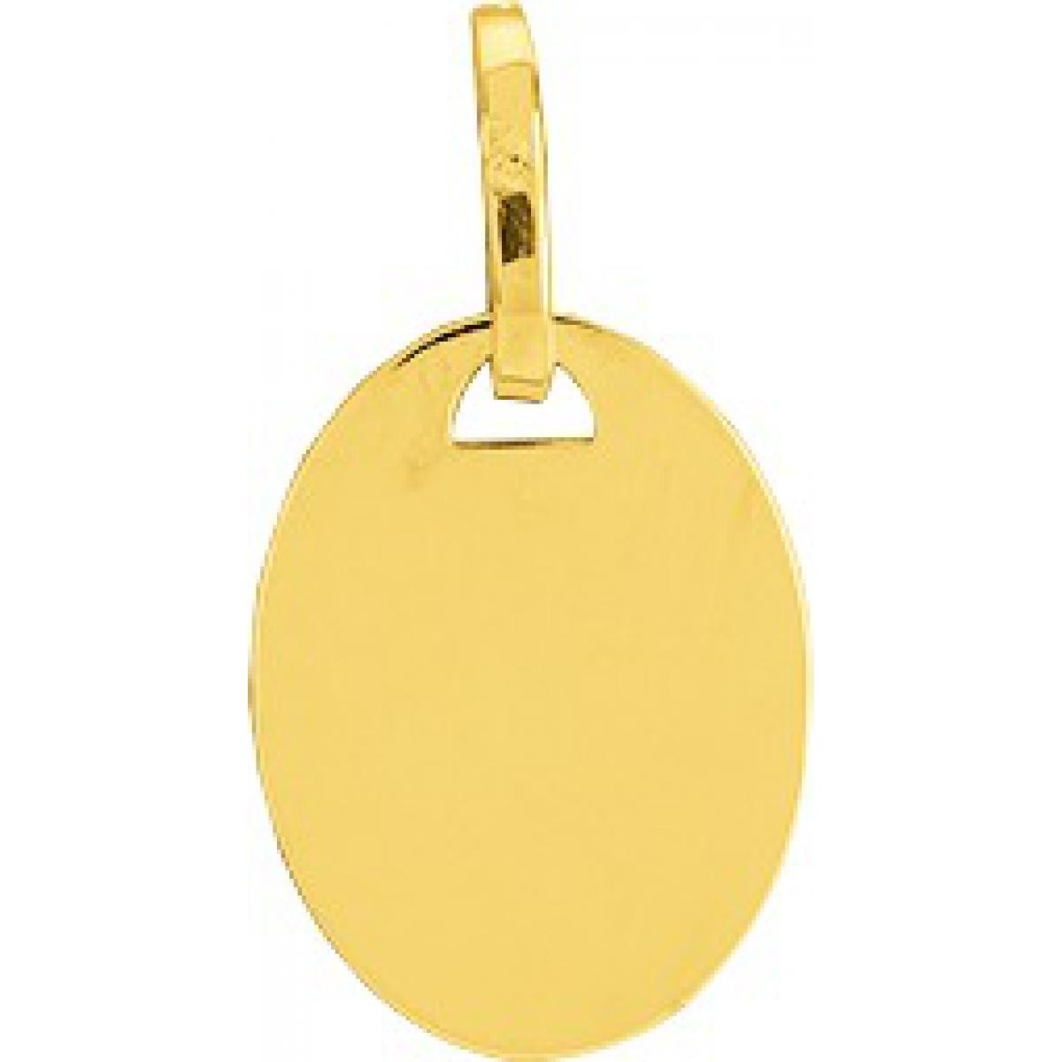 Pendentif Plaque ovale PM or 750/1000 jaune (18K)