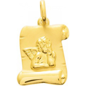 Stella - Médaille ange parchemin or 750/1000 jaune  (18K) - Bijoux Ange