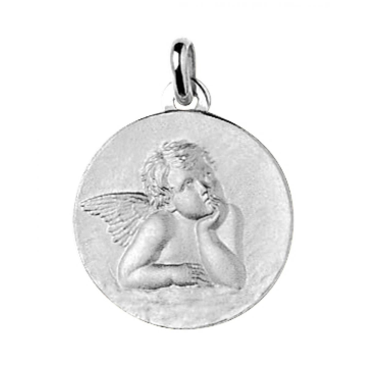 Médaille ange Or 750/1000 blanc (18K)