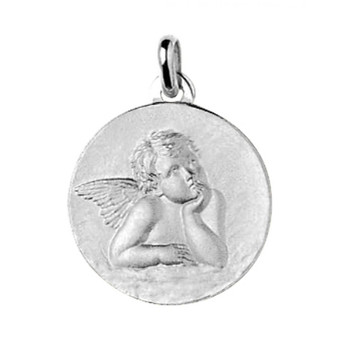 Stella - Médaille ange Or 750/1000 blanc  (18K) - Bijoux Ange