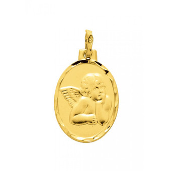 Stella - Pendentif  Médaille ange Or 375/1000 jaune  (9K) - Bijoux stella