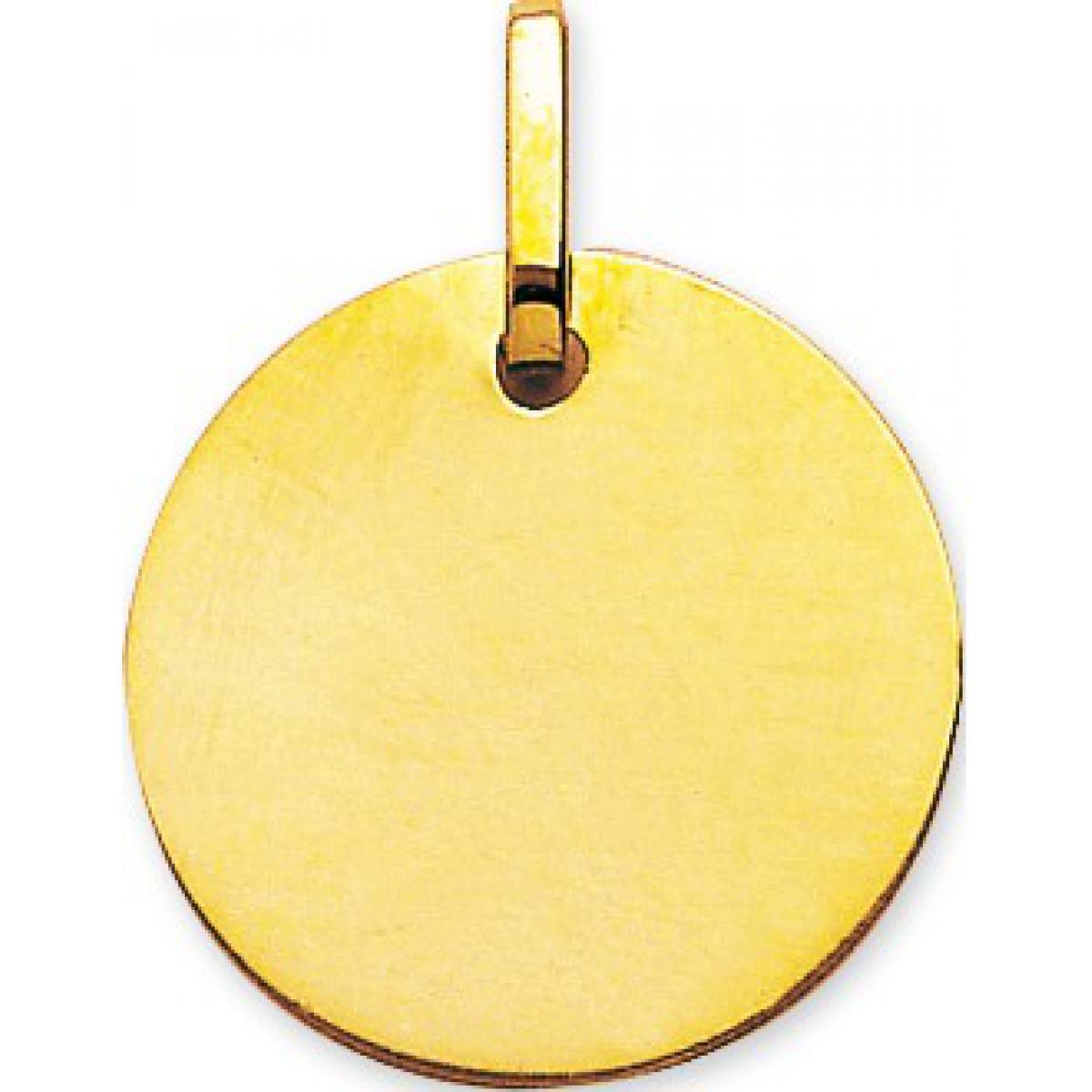 Pendentif Plaque ronde Or 375/1000 jaune (9K)