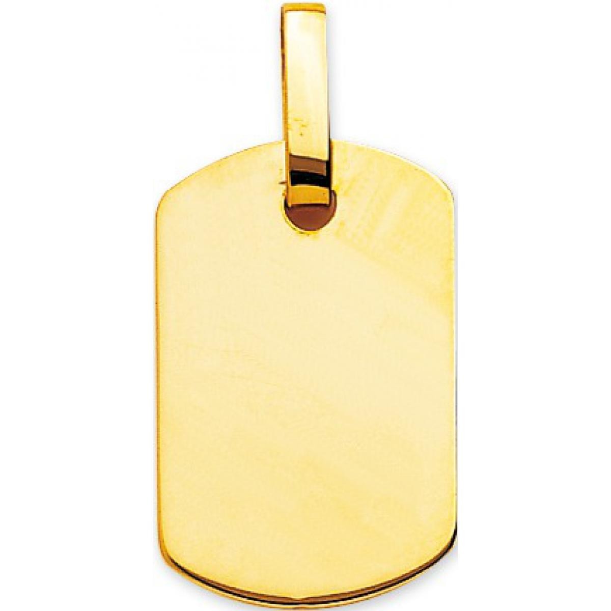 Pendentif Plaque tonneau GM Or 375/1000 jaune (9K)