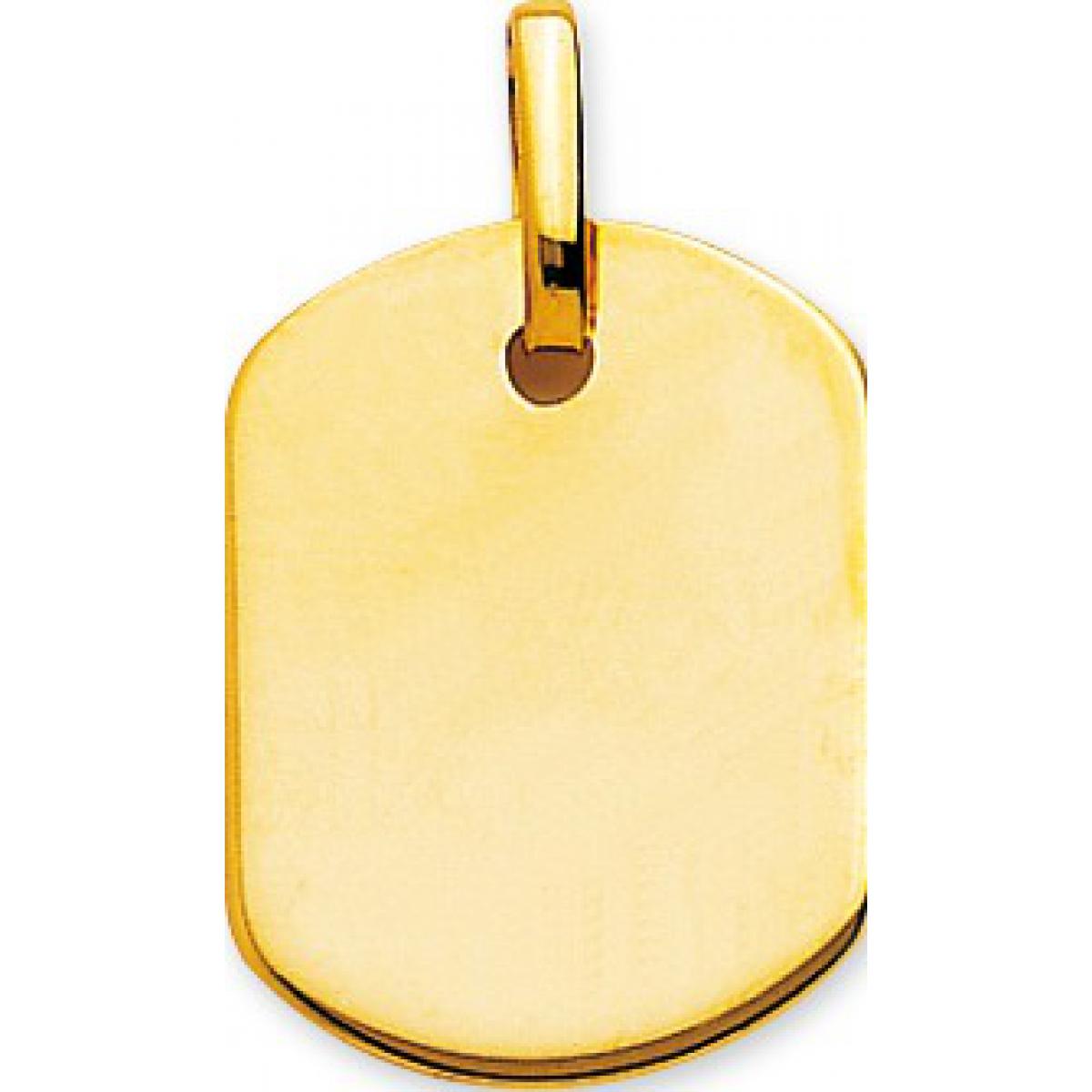 Pendentif Plaque tonneau PM Or 375/1000 jaune (9K)