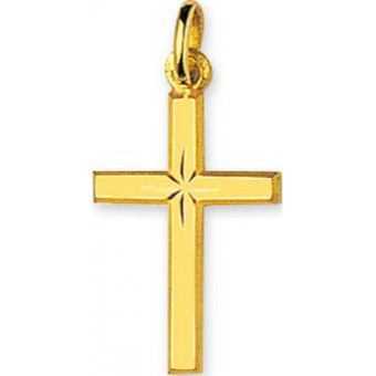 Stella - Pendentif  croix Or 375/1000 jaune  (9K) - Bijoux Croix