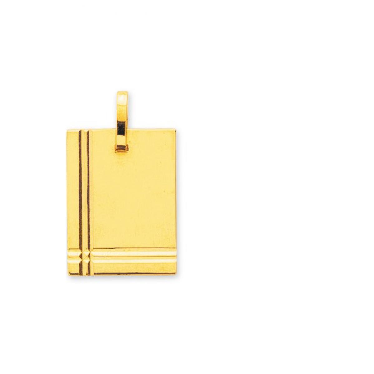 Pendentif Plaque rectangle PM Or 375/1000 jaune (9K)