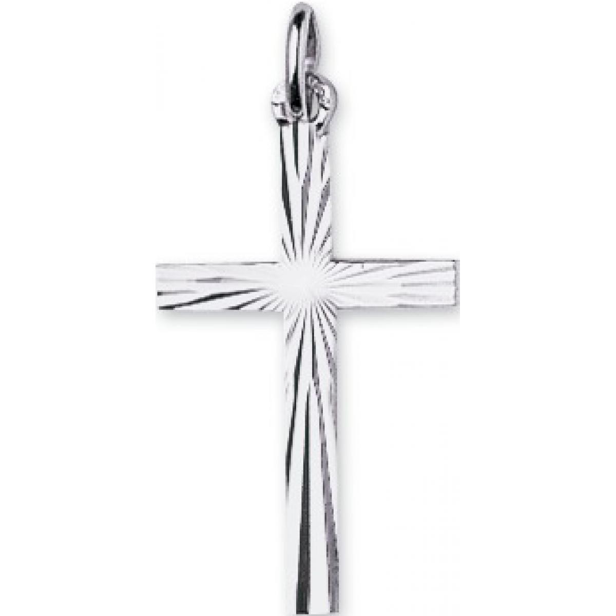 Pendentif croix Or 375/1000 blanc (9K)