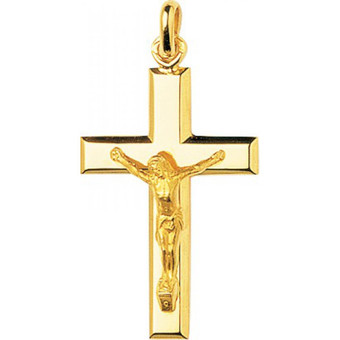 Stella - Pendentif Croix Christ or 750/1000 jaune  (18K) - Bijoux religieux