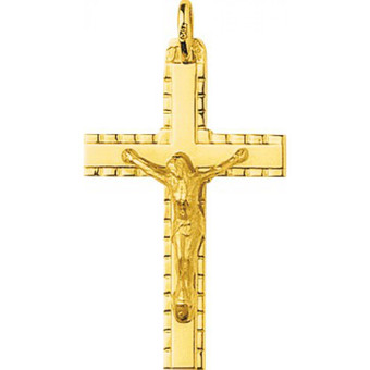 Stella - Pendentif croix Christ or 750/1000 jaune (18K) - Bijoux stella