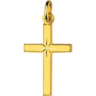 Stella - Pendentif croix or 750/1000 jaune (18K) - Bijoux Croix