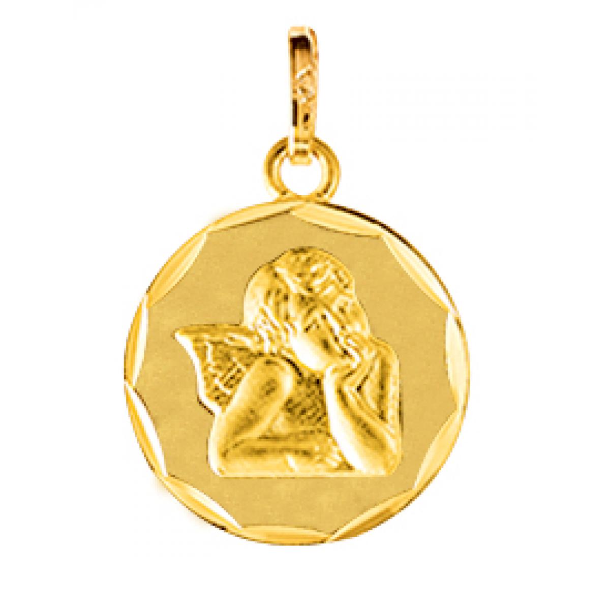 Médaille Or 375/1000 jaune lapidée (9K)