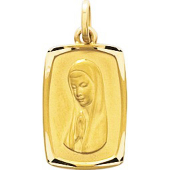 Stella - Pendentif Medaille vierge Or 375/1000 jaune  (9K) - Bijoux religieux