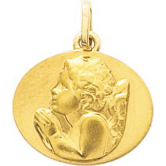 Stella - Pendentif Medaille ange Or 375/1000 (9K) - Bijoux Ange