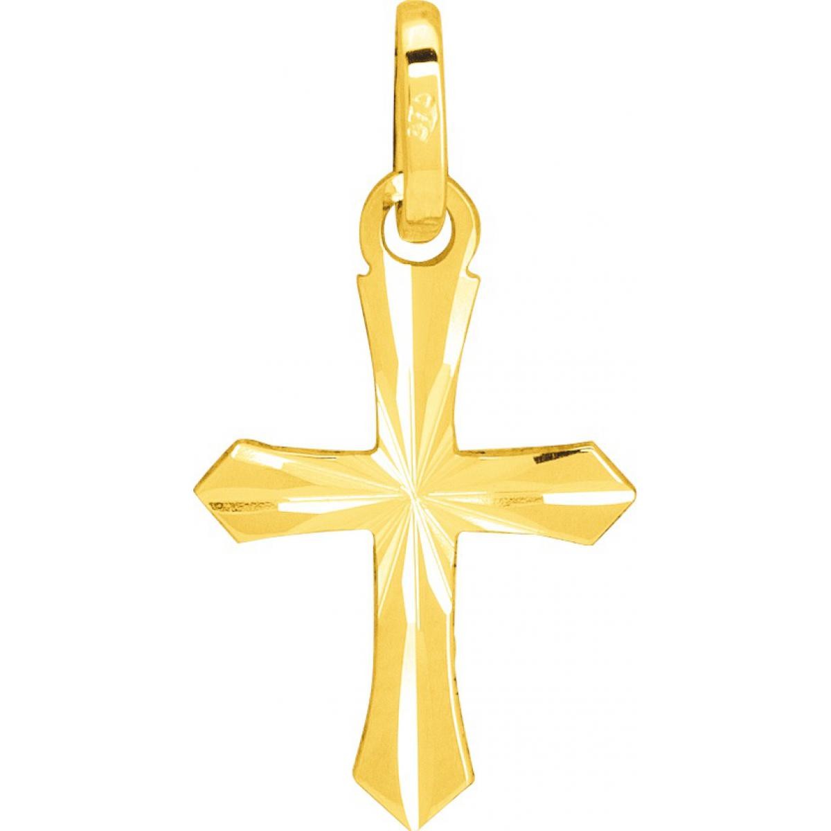 Pendentif Croix lapidée Or 375/1000 jaune (9K)