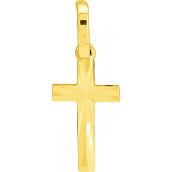 Stella - Pendentif Croix lapidée Or 375/1000 jaune (9K) - Bijoux religieux