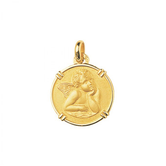 Stella - Pendentif Medaille ange Or 375/1000 jaune (9K) - Bijoux Ange