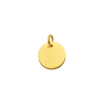 Stella - Plaque ronde or 750/1000 (18K)  jaune - Collier et Pendentif