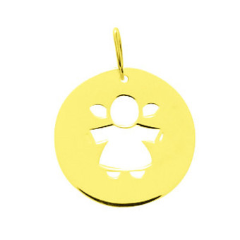Stella - Plaque ronde motif or 750/1000 (18K)  jaune - Bijoux Stella