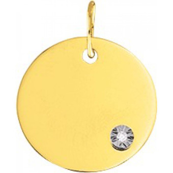 Stella - Diamant 0.006 carat Or 750/1000 (18K)  jaune - Collier et Pendentif
