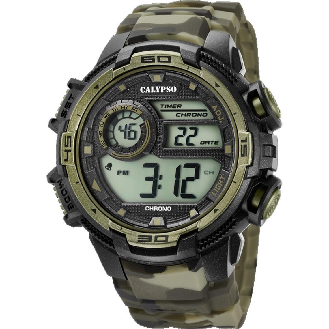 montre homme chronographe calypso k5723-6 - bracelet résine vert