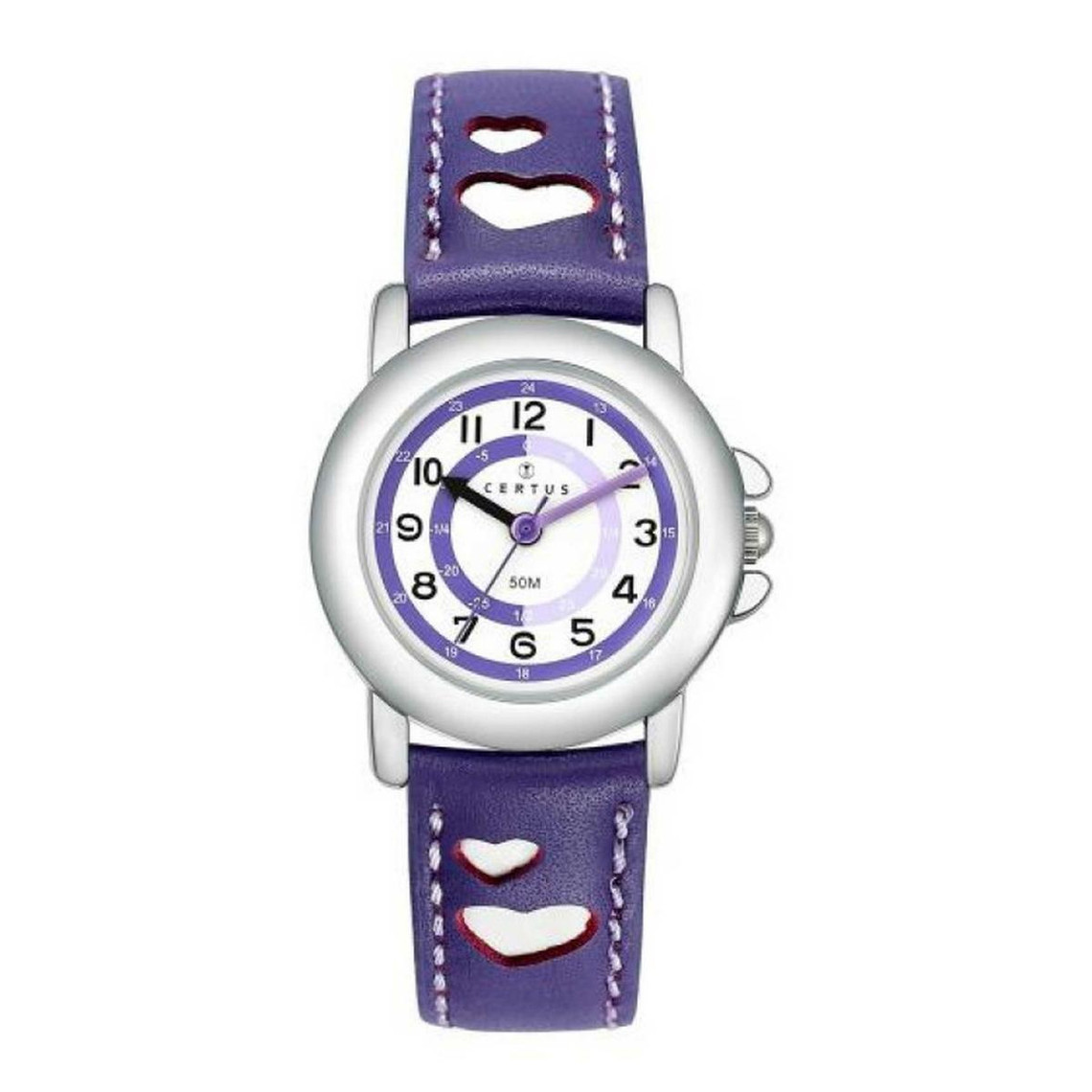 montre fille certus 647452 - bracelet cuir violet