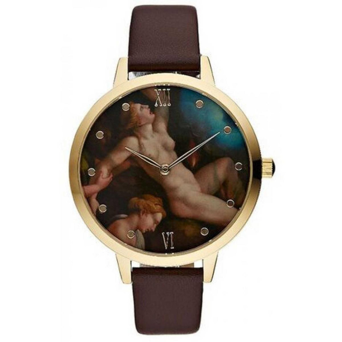 montre charlotte rafaelli crr014 - montre  bracelet cuir marron romance femme