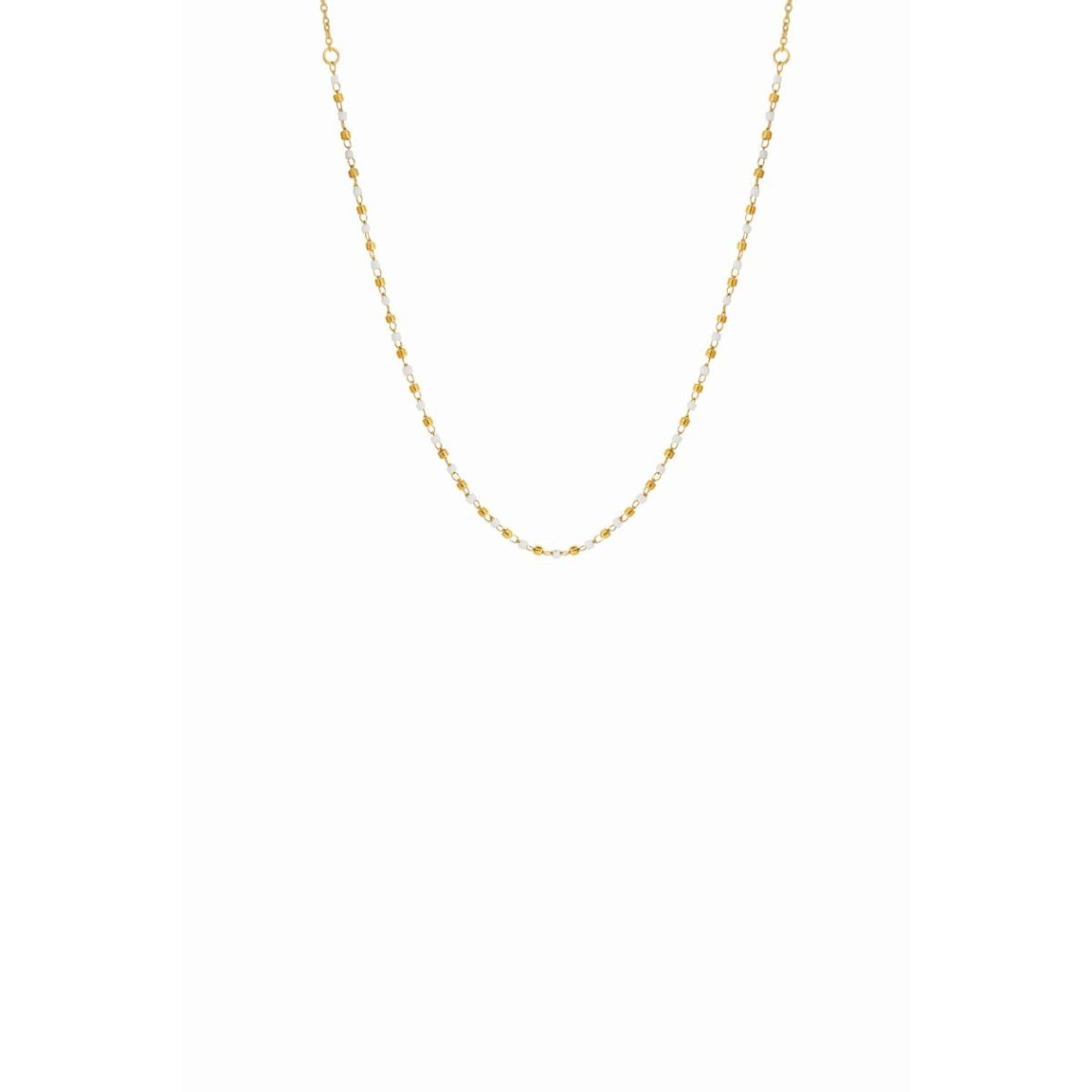collier naturelle acier doré 1 rang et perles miyuki blanches