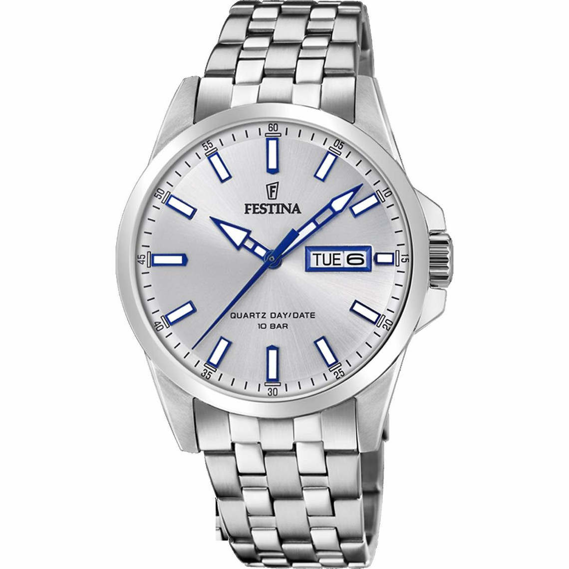 montre festina montres classique f20357-1 - montre dateur acier  homme