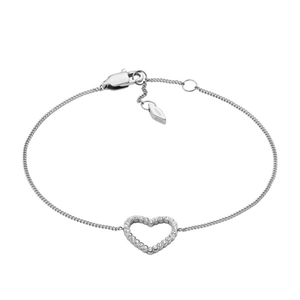 Bracelet Femme Fossil Bijoux Open Heart - JF04418040 Acier Argent