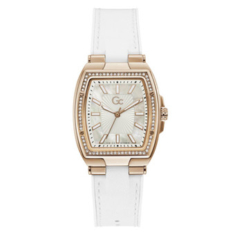 GC - Montre femme Guess Collection montres Y90004L1MF - Bracelet Cuir Blanc
