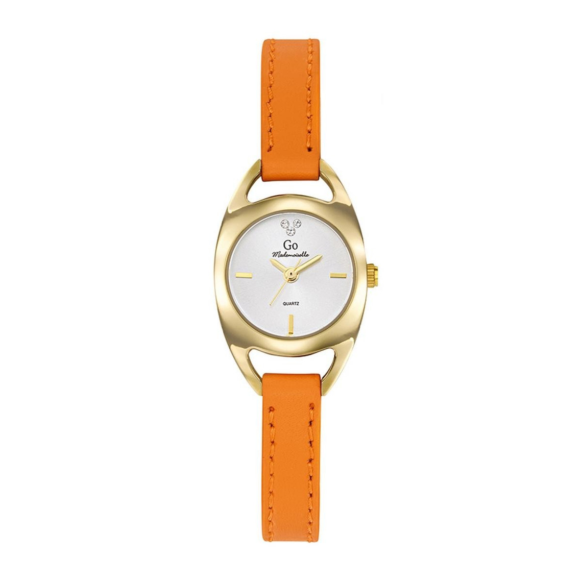 montre femme 699376 - bracelet cuir orange