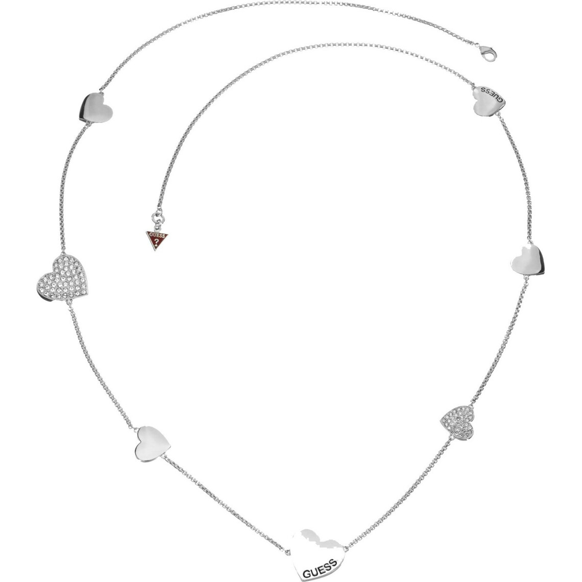 collier et pendentif guess ubn11434 - collier et pendentif sautoir coeurs argent femme
